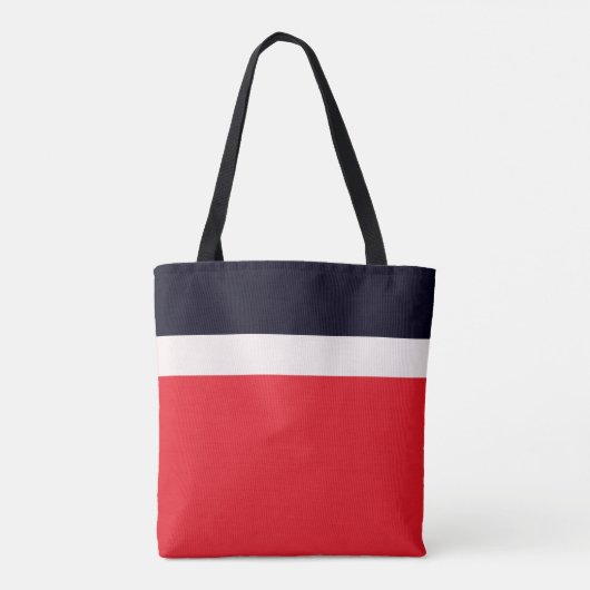 Navy Blue met rood Tote Bag (Achterkant)