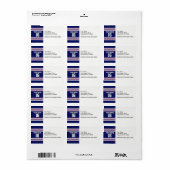 Navy Blue met roze witte strepen Jersey Etiket (Full Sheet)