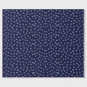 Navy Blue met Silver Glitter Stippen Cadeaupapier (Vlak)