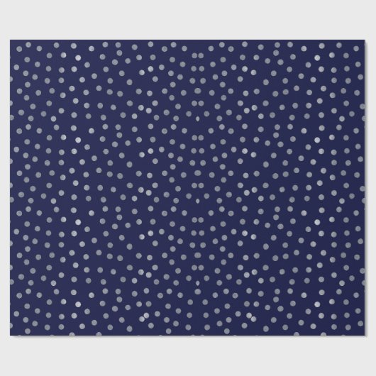 Navy Blue met Silver Glitter Stippen Cadeaupapier (Vlak)