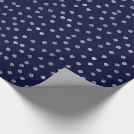 Navy Blue met Silver Glitter Stippen Cadeaupapier (Hoek)