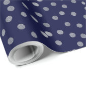 Navy Blue met Silver Glitter Stippen Cadeaupapier (Rol Hoek)