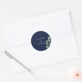 Navy Blue met Waterverf groen envelop afdichtingen Ronde Sticker (Envelop)
