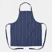 Navy Blue met White Pinstripe Pattern Schort (Voorkant)