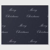 Navy Blue met witte kerst Cadeaupapier (Vlak)