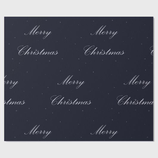 Navy Blue met witte kerst Cadeaupapier (Vlak)