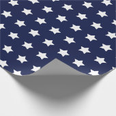 Navy blue met witte sterren matte wrappapier cadeaupapier (Hoek)