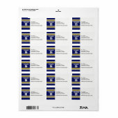 Navy Blue met Yellow White Stripes Team Jersey Etiket (Full Sheet)