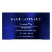 Navy Blue Metallic Folie Modern Business Magnetisch Visitekaartje (Voorkant)