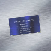 Navy Blue Metallic Folie Modern Business Magnetisch Visitekaartje (Voorbeeld)