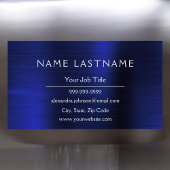 Navy Blue Metallic Folie Modern Business Magnetisch Visitekaartje