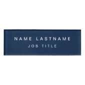 Navy Blue Metallic Folie Modern Business Naambadge (Voorkant)