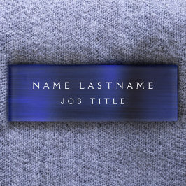 Navy Blue Metallic Folie Modern Business Naambadge
