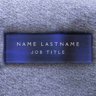 Navy Blue Metallic Folie Modern Business Naambadge