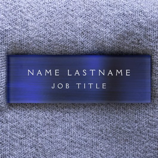 Navy Blue Metallic Folie Modern Business Naambadge