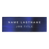 Navy Blue Metallic Folie Modern Business Naambadge (Voorkant)
