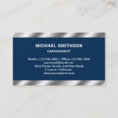 Navy Blue Metallic Steel Stethoscope Doctor Visitekaartje (Achterkant)