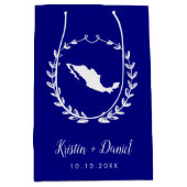 Navy Blue Mexico Map Wedding Welcome Swag Medium Cadeauzakje (Voorkant)