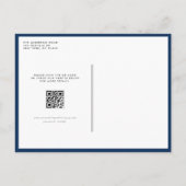 Navy Blue Michigan Kaart QR Code Bewaar de datum (Achterkant)