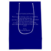 Navy Blue Michigan Map Wedding Welcome Swag Medium Cadeauzakje (Achterkant)