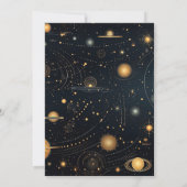 Navy Blue Mid Summer Night Dream Celestial Weddens Kaart (Achterkant)