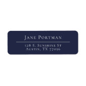 Navy Blue Midnight Blue Aangepaste Chique Retourad Etiket (Voorkant)