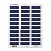 Navy Blue Midnight Blue Aangepaste Chique Retourad Etiket (Full Sheet)