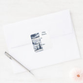 Navy Blue Midnight Snowfall Christmas Gift label (Envelop)