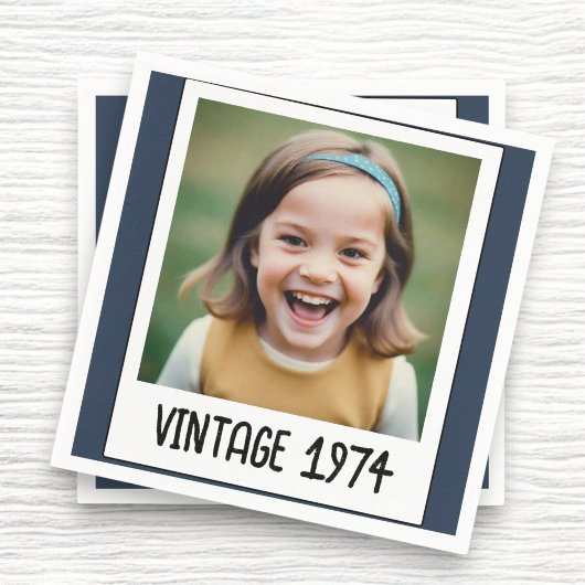 Navy Blue  Milestone Verjaardagsfoto Servet