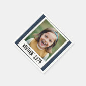 Navy Blue  Milestone Verjaardagsfoto Servet (Hoek)