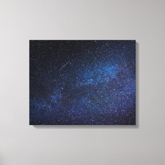 Navy Blue Milky way Night sky Galaxy Foto Canvas Afdruk (Voorkant)