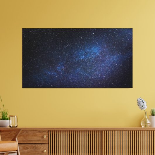 Navy Blue Milky way Night sky Galaxy Foto Canvas Afdruk (Insitu (Woonkamer))