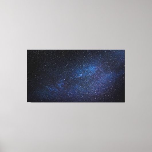 Navy Blue Milky way Night sky Galaxy Foto Canvas Afdruk (Voorkant)
