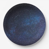 Navy Blue Milkyway Nightsky Galaxy Birthday Papieren Bordje (Voorkant)