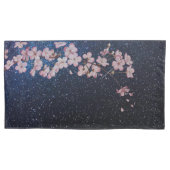 Navy Blue Milkyway Nightsky Galaxy Cherry Blossom Kussensloop (Voorkant)