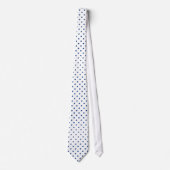 Navy Blue Mini Polka Dot Pattern on White  Stropdas (Voorkant)