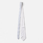 Navy Blue Mini Polka Dot Pattern on White  Stropdas (Achterkant)