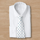 Navy Blue Mini Polka Dot Pattern op White 2 Sided Stropdas<br><div class="desc">Stijlvolle marineblauwe miniklepels vormen een klassiek geometrisch patroon op een witte achtergrond aan beide zijden. Klik op de link Rocklawn Arts om het ontwerp op andere objecten te bekijken. Digitaal gemaakt afbeelding. Copyright ©Claire E. Skinner. Alle rechten voorbehouden.</div>
