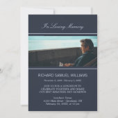 Navy Blue Minimal in Loving Memory | Aangepaste fo Kaart (Voorkant)
