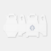 Navy Blue Minimal Monogram Bedankdoosjes (Uitgevouwen)