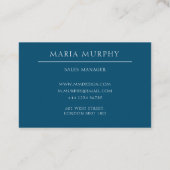 Navy Blue Minimal Monogram Visitekaartje  (Achterkant)