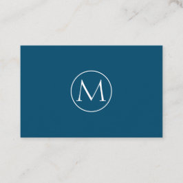 Navy Blue Minimal Monogram Visitekaartje 