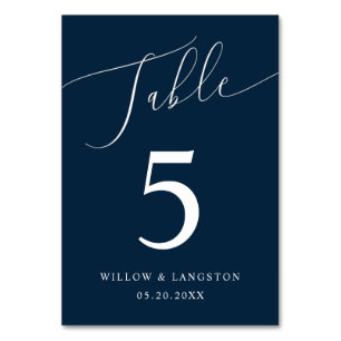 Navy Blue Minimal Wedding Kaart