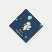 Navy Blue Minimalist Baby Dragon Baby shower Servet (Hoek)