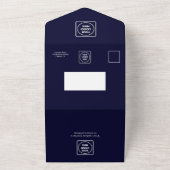 Navy Blue Minimalist | Bedrijfsactiviteiten All In One Uitnodiging (Buitenkant)