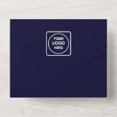 Navy Blue Minimalist | Bedrijfsactiviteiten All In One Uitnodiging (Achterkant)
