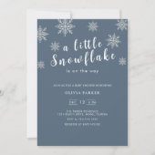 Navy Blue Minimalist Boho Blue Winter Baby shower Kaart (Voorkant)