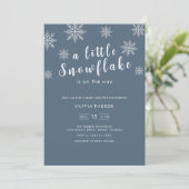 Navy Blue Minimalist Boho Blue Winter Baby shower Kaart (Staand voorkant)