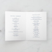 Navy Blue Minimalist Dainty Script Wedding Programma (Binnen)