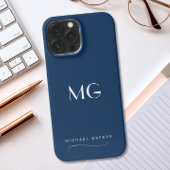 Navy Blue Minimalist Gepersonaliseerd iPhone Hoesje